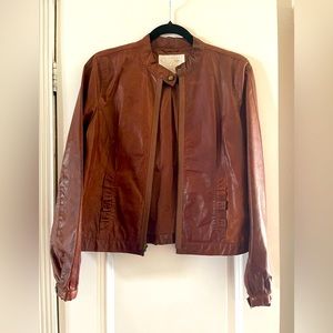 8. NWOT med Old Navy Brown leather jacket 🤎